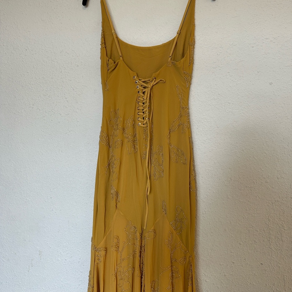 HOUSE OF CB Rosalia Gold Hand Beaded Maxi Dress Lace Up Corset Gown XS NWOT - Picture 10 of 17